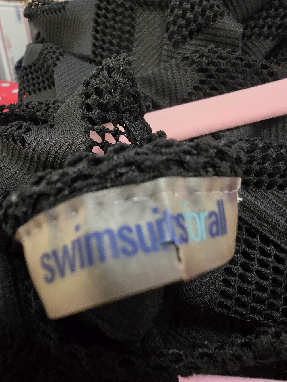 Swimsuits For All Black Mesh Cover-Up with Chevron Texture - Picture 4 of 4